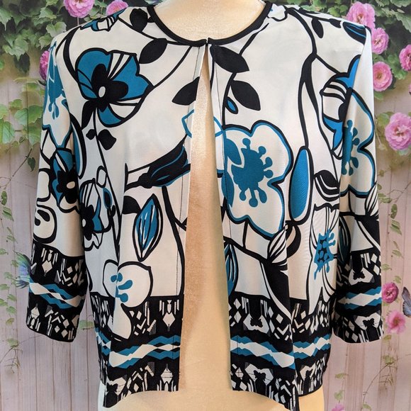 Kim Rogers Floral Bolero Jacket Size 12 - Picture 4 of 6